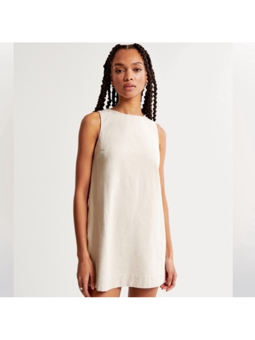 Abercrombie High Neck Linen Blend Mini Dress
